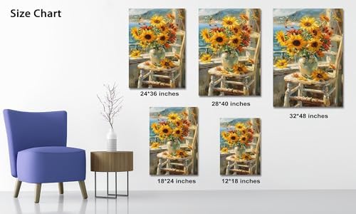 Fall Vintage Sunflower Canvas Wall Art 12x18 Inches