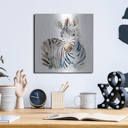 Baby Zebra Metal Wall Art 12x12