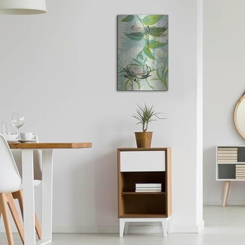The Elusive Dragonfly and Waratah Metal Wall Art 16x24