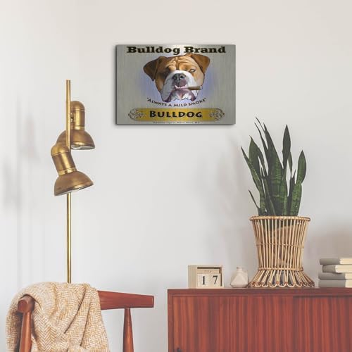 Bulldog Cigar Metal Wall Art 24x16