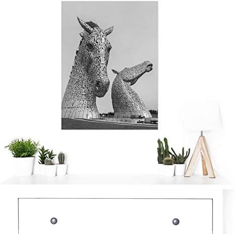 Kelpies Horse Sculptures Large Canvas Wall Art Print