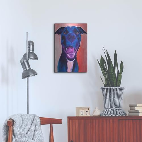 Pit Bull - Crysanthemum Metal Wall Art 16x24