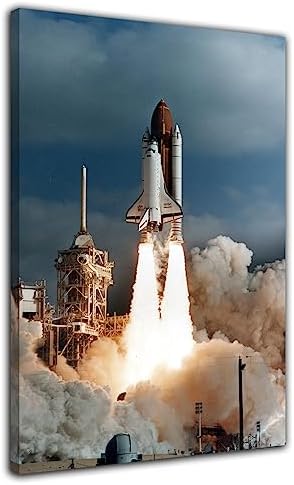 Qunyaae Framed Space Shuttle Telescope Poster Wall Art 24x36inch