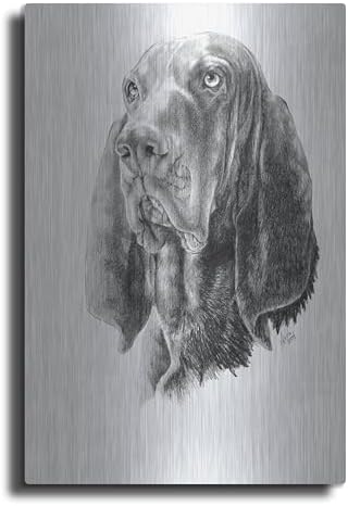 B and T Coonhound Metal Wall Art 16x24