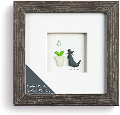 DEMDACO Sharon Nowlan Purrfect Petals Gray 6x6 Inch Wall Art