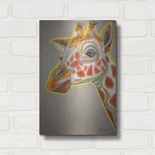 Chill Giraffe Metal Wall Art by Bebe Keith 12x16