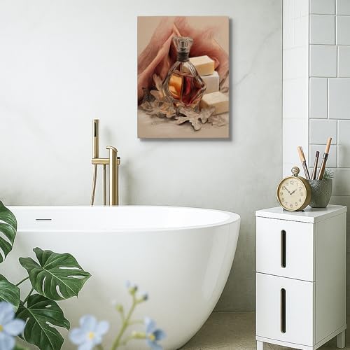 Autumn Inspired Glass Perfume Bottle Wall Art 8x10 Inch
