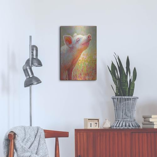 Little Pink Piglet Metal Wall Art 16x24