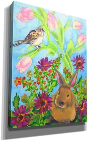Bunny and Sparrow Canvas Wall Art by Carissa Luminess
