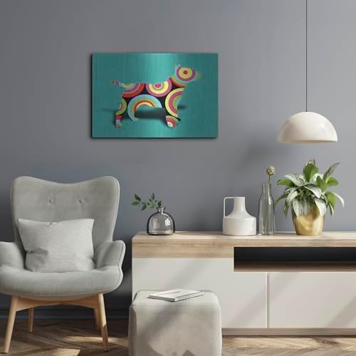 Bull Terrier Pop 2 Metal Wall Art 24x16