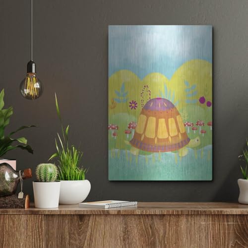 Happy Turtle 1 Metal Wall Art 12x16 Inches