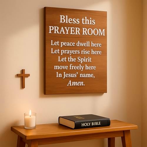 Bless This Prayer Room Canvas Print - Christian Faith Wall Art 12x16 inch
