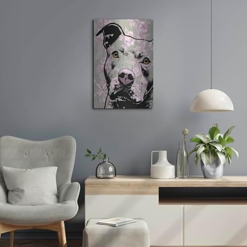 Thoughtful Pit Bull Metal Wall Art 16x24