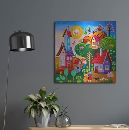 Cat Sun Metal Wall Art 24x24 Inches