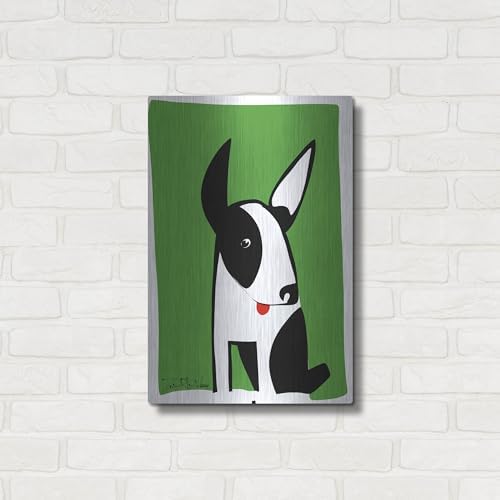 Dog on Green Metal Wall Art 16x24