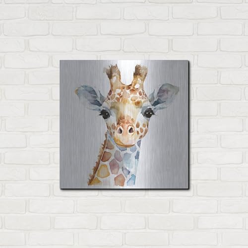Baby Giraffe Metal Wall Art 24x24 Inches