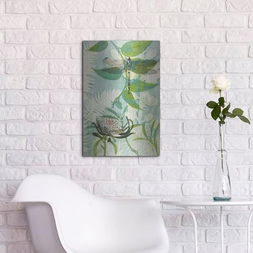 The Elusive Dragonfly and Waratah Metal Wall Art 16x24