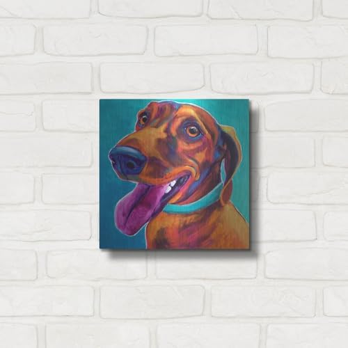 Dachshund - Turquoise Metal Wall Art
