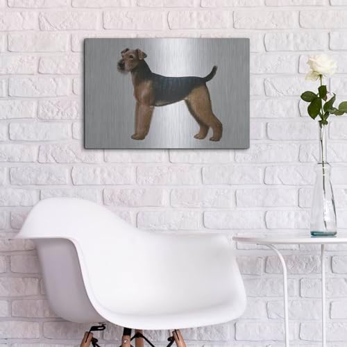 Airdale Terrier Metal Wall Art 24x16