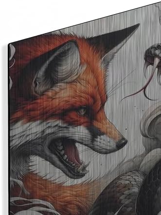 Fox And Snake Metal Wall Art 12x12