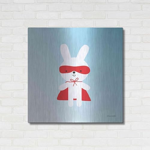 Rabbit Super Hero Metal Wall Art 36x36