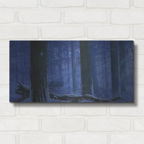 Blue Wolf Metal Wall Art 24x12