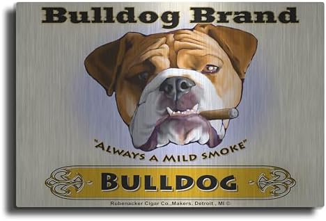 Bulldog Cigar Metal Wall Art 24x16