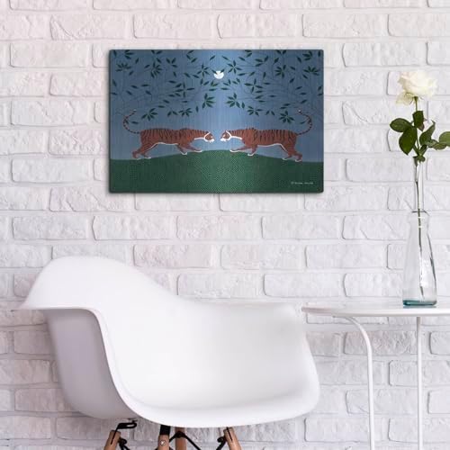 Twilight Tigers Metal Wall Art by Susan Henke 24x16