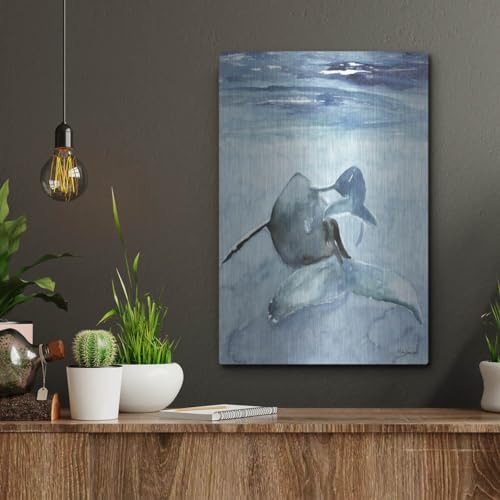 Dolphin and Calf Metal Wall Art 12x16