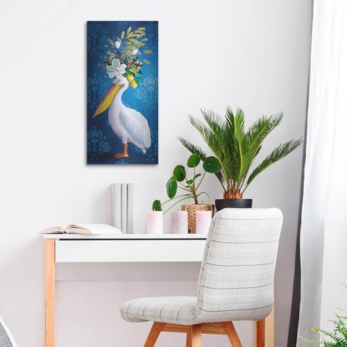 Pelican On Blue Metal Wall Art by Heather Gauthier