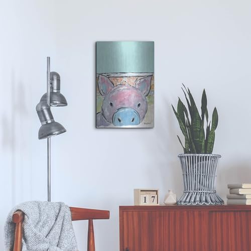 Oink Oink Metal Wall Art 16x24 Inches