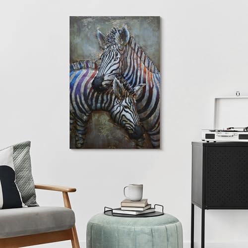 Empire Art Direct Zebras Mixed Media Iron Wall Sculpture