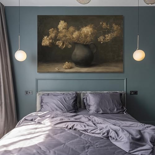 Vintage Dried Hydrangea Flowers Wall Art Canvas Print 12x18inch