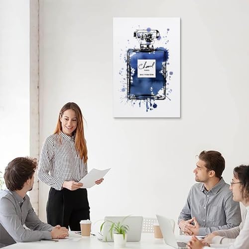 BanLaArt Gold Perfume Bottle Wall Art Print Modern Bedroom Decor 12x18inch