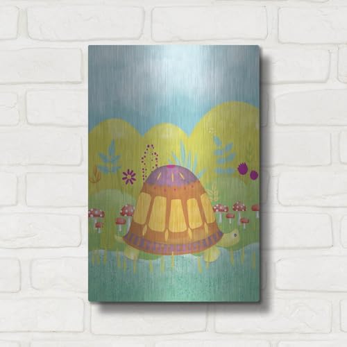 Happy Turtle 1 Metal Wall Art 12x16 Inches