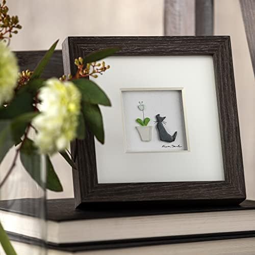 DEMDACO Sharon Nowlan Purrfect Petals Gray 6x6 Inch Wall Art