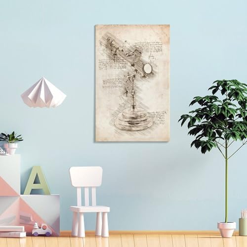 Telescope Inspired Sketches Wall Art Poster 20x30inch