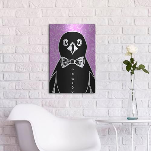 Penguin With A Bow Tie Metal Wall Art 16x24