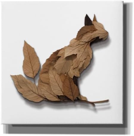Epic Graffiti Falling Leaves Cat Canvas Art 26x26