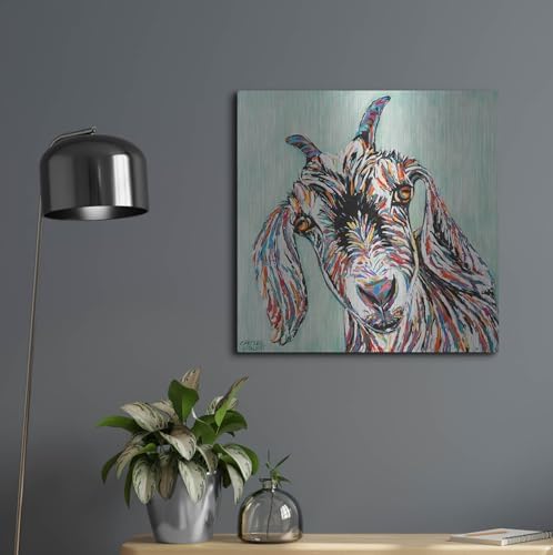 Funny Goat 2 Metal Wall Art 24x24 Inches