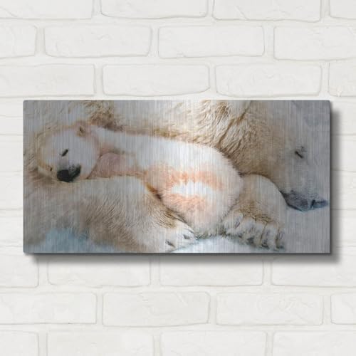 Sleepy Polar Metal Wall Art 24x12