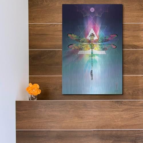 Cosmic Dragonfly Metal Wall Art 12x16