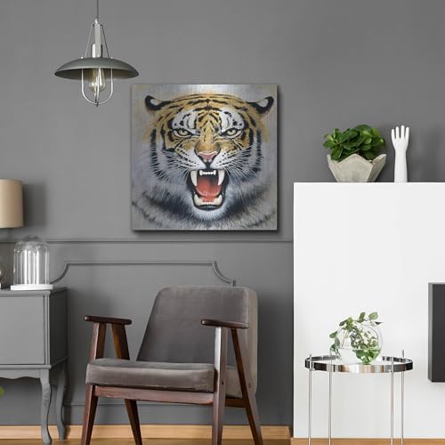 Tiger Metal Wall Art by Harro Maass 24x24