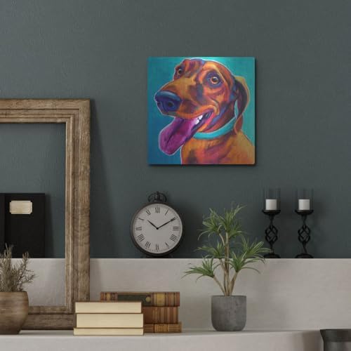 Dachshund - Turquoise Metal Wall Art