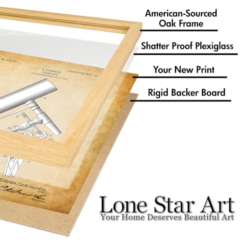 Antique Telescope Patent Print - 11x14 Framed Art Poster