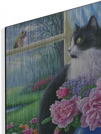 Rainy Day Visitor Metal Wall Art 12x16
