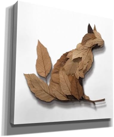 Epic Graffiti Falling Leaves Cat Canvas Art 26x26