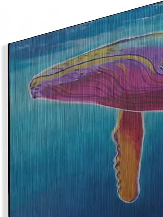 Humpback Whale Rainbow Metal Wall Art 24x16
