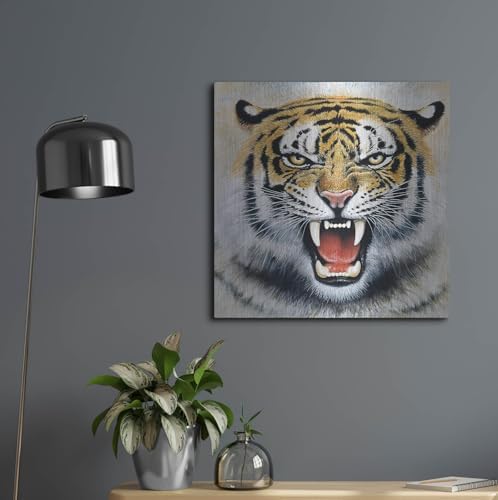 Tiger Metal Wall Art by Harro Maass 24x24