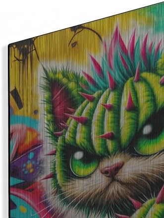 Catctus Cat Metal Wall Art 24x24
